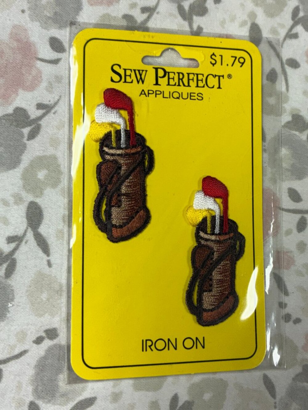 Golf Club Iron-On Appliques (2) - New in Package